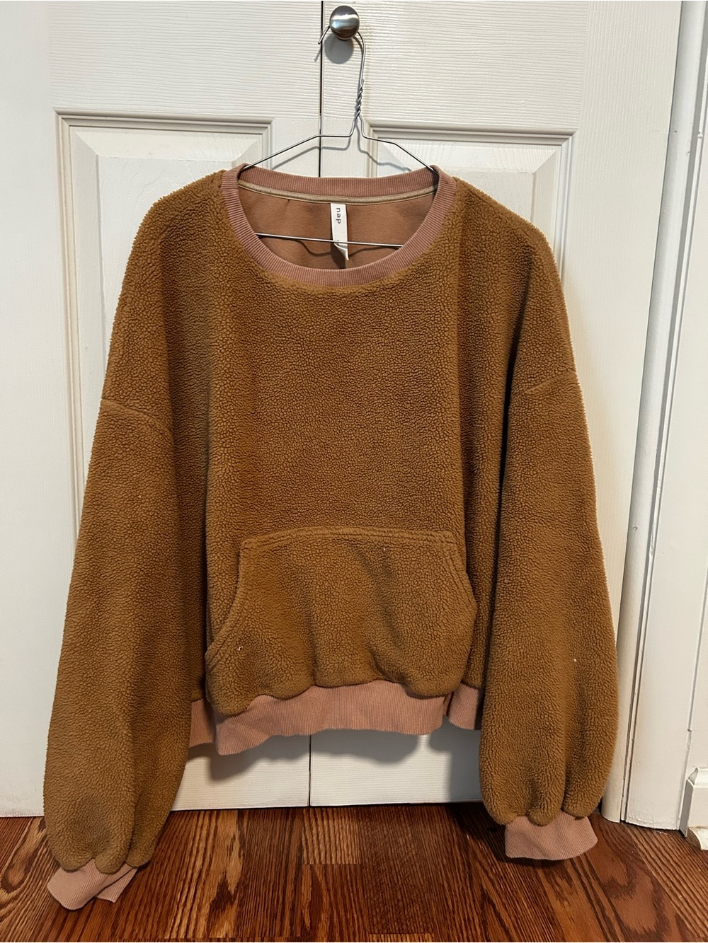 Take a Nap teddy bear fleece sweatshirt M